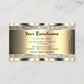 Luxuriöse Gold Silver Glitzer Stars Spark Graphics Visitenkarte (Rückseite)