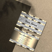 Luxuriöse Gold Silver Glitzer Stars Spark Graphics Visitenkarte