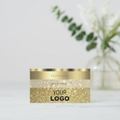 Luxuriöse Gold Sparkling Glitzer Add Logo Shimmeri Visitenkarte (Stehend Vorderseite)