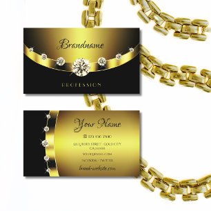 Luxuriöse Gold- und Black Sparkling-Juwelen Diamo Visitenkarte