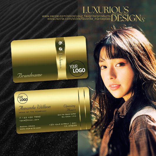 Luxuriöse Gold- und Bright Shimmering Juwelen füge Visitenkarte