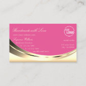 Luxuriöse Gold und Rosa mit Logo-Sparkle Diamond Visitenkarte (Rückseite)