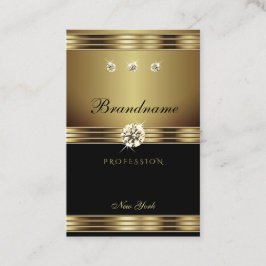 Luxuriöse Gold und Schwarz mit leuchtenden Diamant Visitenkarte