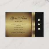 Luxuriöse Gold und Schwarz mit leuchtenden Diamant Visitenkarte (Rückseite)