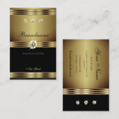 Luxuriöse Gold und Schwarz mit leuchtenden Diamant Visitenkarte (Vorne/Hinten)