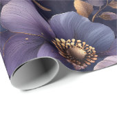Luxuriöse Gold und Violet Botanische Kunst Geschenkpapier (Rolleneckpunkt)