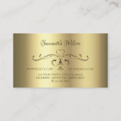 Luxuriöse Gold Verziert Corners Logo Elegant Golde Visitenkarte (Rückseite)