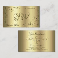 Luxuriöse Gold Verziert Corners mit Initials Golde