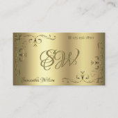 Luxuriöse Gold Verziert Corners mit Initials Golde Visitenkarte (Vorderseite)