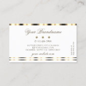 Luxuriöse Gold White Sparkling Diamonds Glamour Visitenkarte (Rückseite)