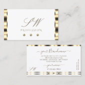 Luxuriöse Gold White Sparkling Diamonds Initials Visitenkarte (Vorne/Hinten)