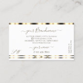 Luxuriöse Gold White Sparkling Diamonds Initials Visitenkarte (Rückseite)