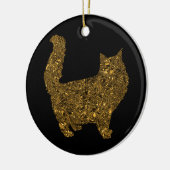 Luxuriöse goldbedruckte Metallfolienkatze Keramik Ornament (Links)