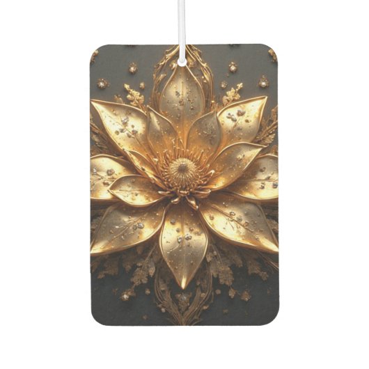 Luxuriöse Goldblume Autolufterfrischer (Vorderseite)