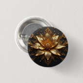 Luxuriöse Goldblume Button (Vorne & Hinten)