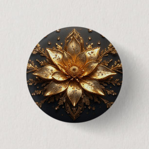 Luxuriöse Goldblume Button
