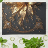Luxuriöse Goldblume Geschirrtuch (Gefaltet)