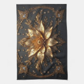 Luxuriöse Goldblume Geschirrtuch (Vertikal)