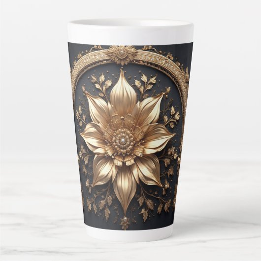 Luxuriöse Goldblume Milchtasse (Vorderseite)