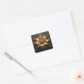 Luxuriöse Goldblume Quadratischer Aufkleber (Umschlag)