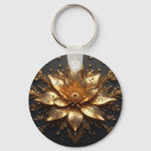 Luxuriöse Goldblume Schlüsselanhänger (Rückseite)