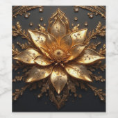 Luxuriöse Goldblume Weinetikett (Einzelnes Label)