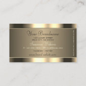 Luxuriöse Goldbraun mit Strass Stones & Initialen Visitenkarte (Rückseite)