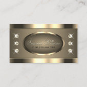 Luxuriöse goldbraune Ovalform und Strass Stones Visitenkarte (Vorderseite)