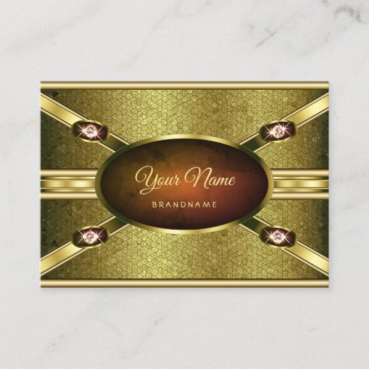 Luxuriöse Goldeffekte Marmor mit Imitat Edelsteine Visitenkarte (Vorderseite)
