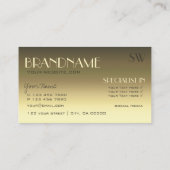 Luxuriöse Golden Modern Mirror Letters mit Monogra Visitenkarte (Rückseite)