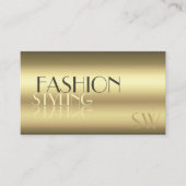 Luxuriöse Golden Modern Mirror Letters mit Monogra Visitenkarte (Vorderseite)