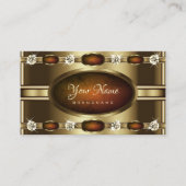 Luxuriöse Golden Orange Imitate Rhinestones Visitenkarte (Vorderseite)