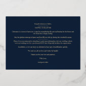 Luxuriöse Golden Oval Frame Charming Foto Hochzeit Folieneinladung (Rückseite)