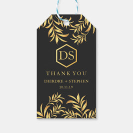 Luxuriöse goldene Blätter Hochzeit Danke, dass ihr Geschenkanhänger