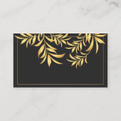 Luxuriöse goldene Blätter Hochzeitskarten Platzkarte (Rückseite)