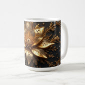 Luxuriöse Goldene Blume Kaffeetasse (VorderseiteRechts)
