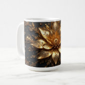Luxuriöse Goldene Blume Kaffeetasse (Vorderseite Links)