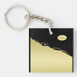 Luxuriöse goldene Dekoration auf goldenem und schw Schlüsselanhänger