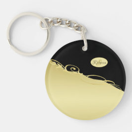 Luxuriöse goldene Dekoration auf goldenem und schw Schlüsselanhänger