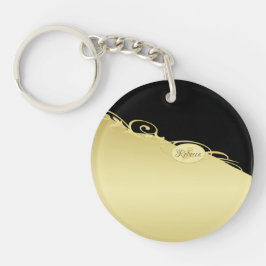 Luxuriöse goldene Dekoration auf goldenem und schw Schlüsselanhänger