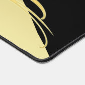 Luxuriöse goldene Dekoration auf goldenem und schw Schreibtischunterlage (Ecke)