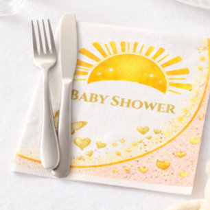 Luxuriöse goldene dekorative Babyparty Serviette