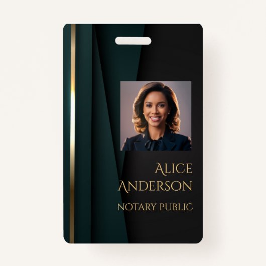 Luxuriöse goldene elegante Notaren Ausweis (Vorderseite)