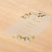 Luxuriöse goldene Eukalyptus-Hochzeit Acryleinladungen (Ablage )