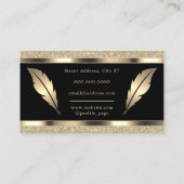 Luxuriöse goldene Feder Visitenkarte (Rückseite)