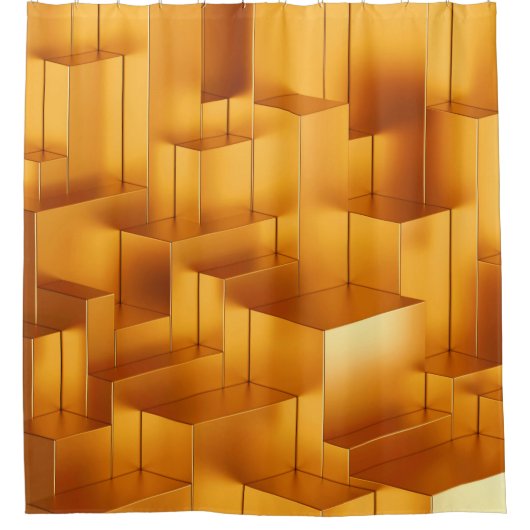 Luxuriöse goldene Formen geometrisch nahtlos Muste Duschvorhang (Vorderseite)