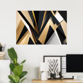 Luxuriöse goldene Geometrie Poster (Heimbüro)