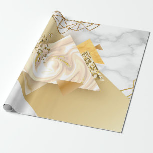 Luxuriöse goldene geometrische mit Marmor nahtlos Geschenkpapier