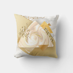 Luxuriöse goldene geometrische mit Marmor nahtlos Kissen