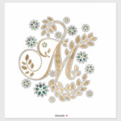 Luxuriöse goldene Kalligraphie Monogramm mit Buchs Aufkleber (Blatt)